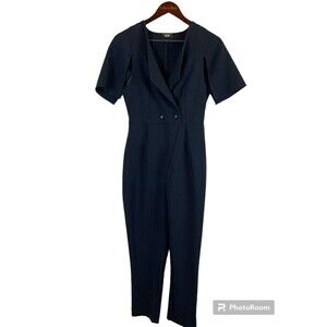 The Fifth Label Womens Navy Blue Manhattan V Neck Jumpsuit Romper Size Small H3